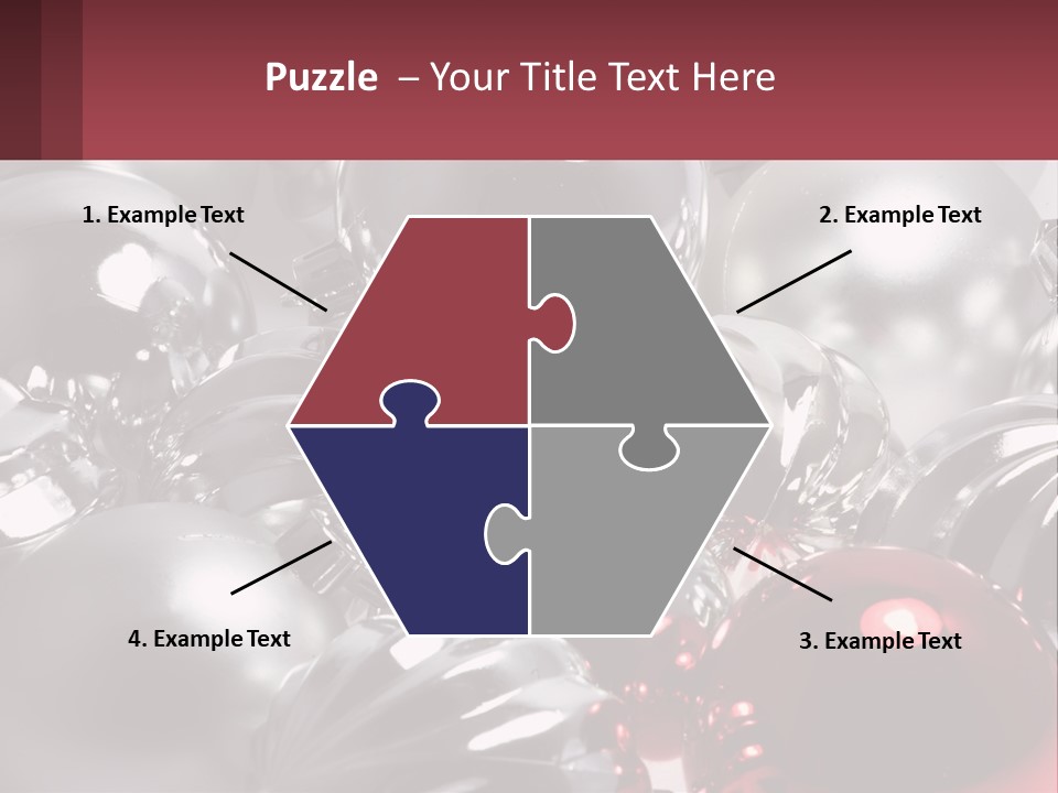 A Bunch Of Shiny Silver And Red Ornaments PowerPoint Template