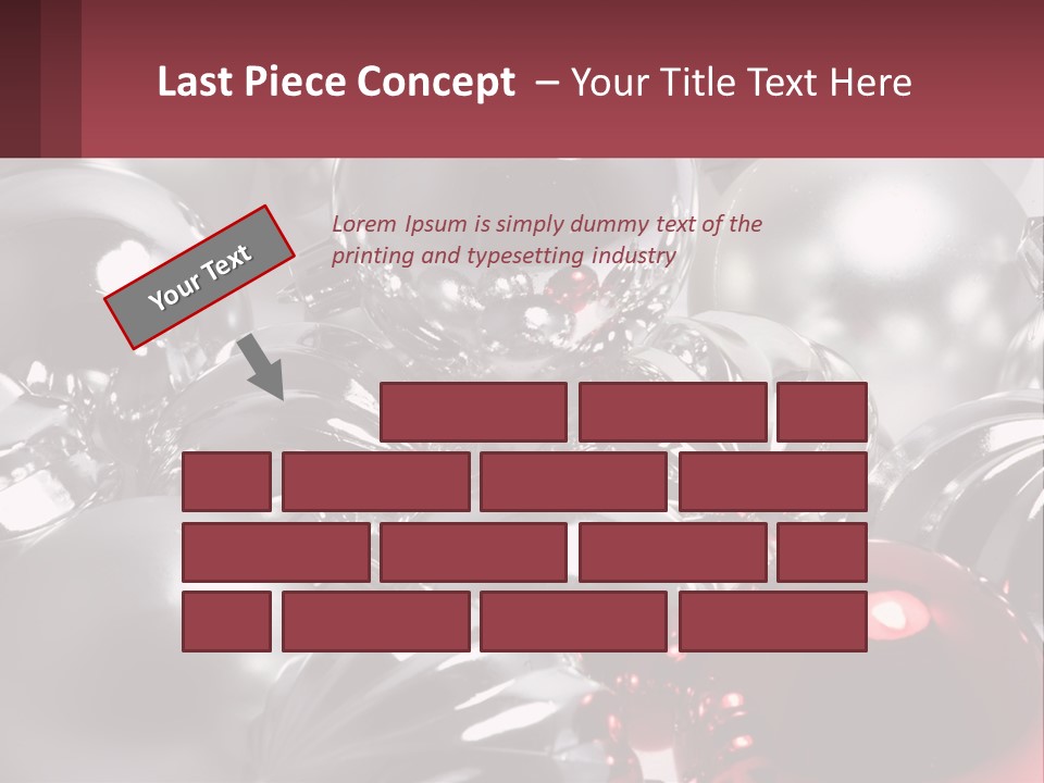 A Bunch Of Shiny Silver And Red Ornaments PowerPoint Template