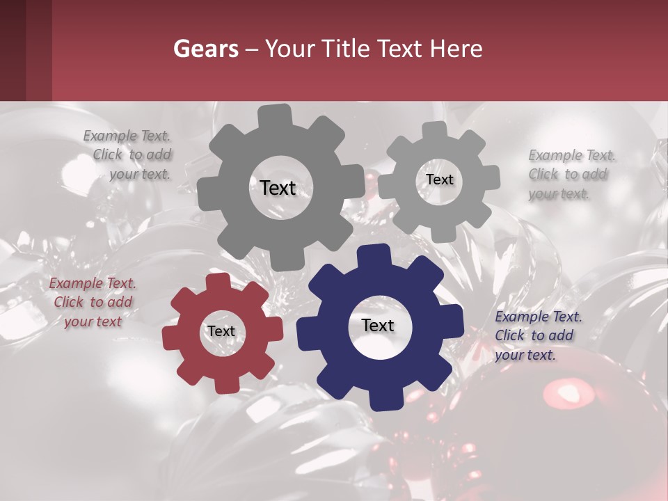 A Bunch Of Shiny Silver And Red Ornaments PowerPoint Template