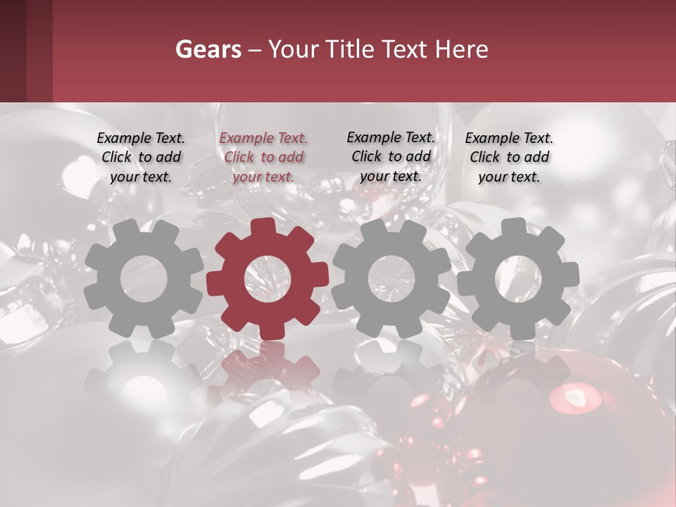 A Bunch Of Shiny Silver And Red Ornaments PowerPoint Template