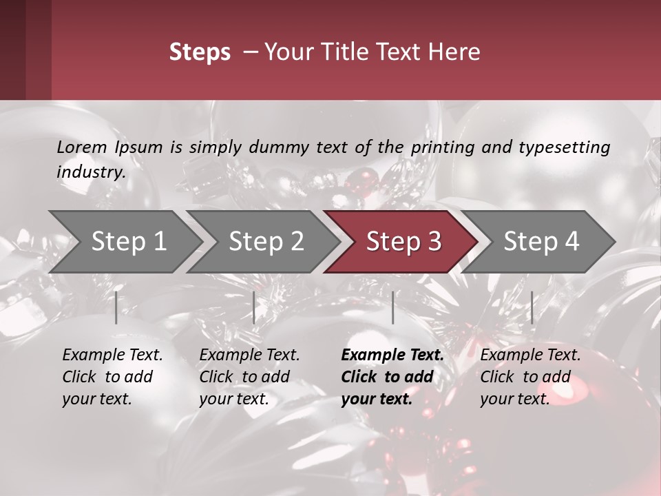 A Bunch Of Shiny Silver And Red Ornaments PowerPoint Template