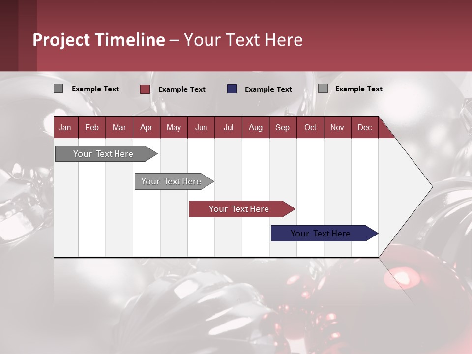 A Bunch Of Shiny Silver And Red Ornaments PowerPoint Template