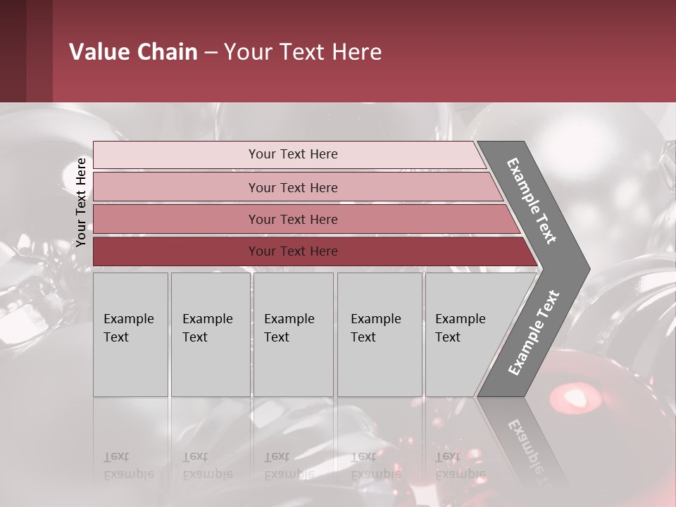 A Bunch Of Shiny Silver And Red Ornaments PowerPoint Template