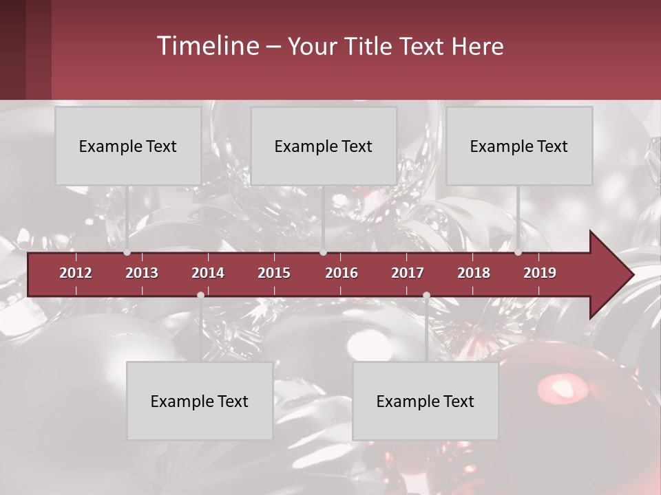 A Bunch Of Shiny Silver And Red Ornaments PowerPoint Template