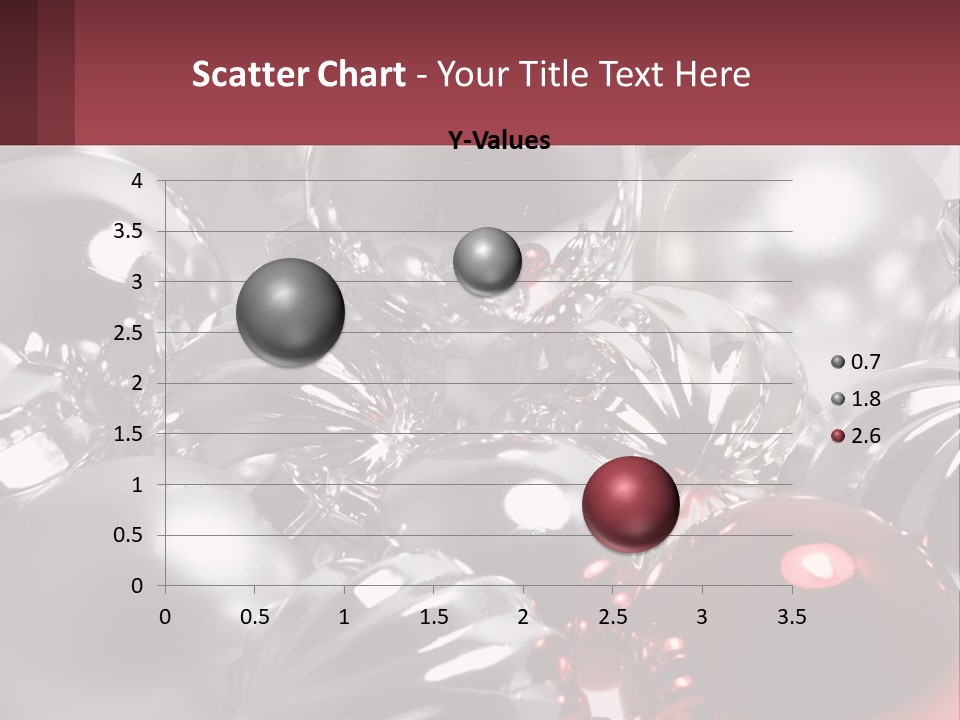 A Bunch Of Shiny Silver And Red Ornaments PowerPoint Template
