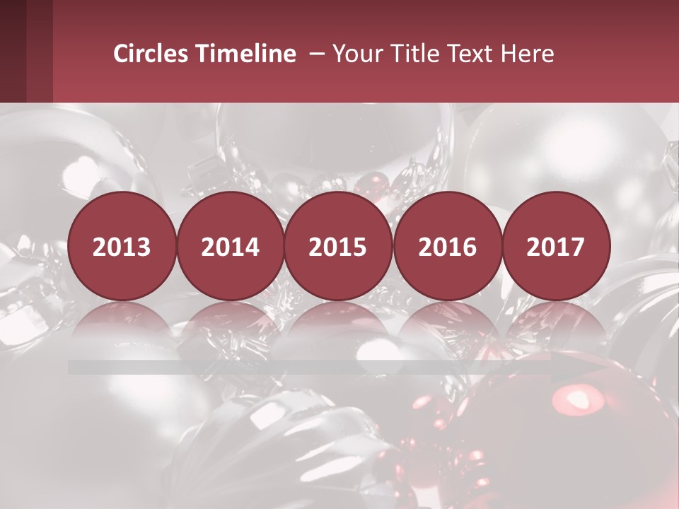 A Bunch Of Shiny Silver And Red Ornaments PowerPoint Template