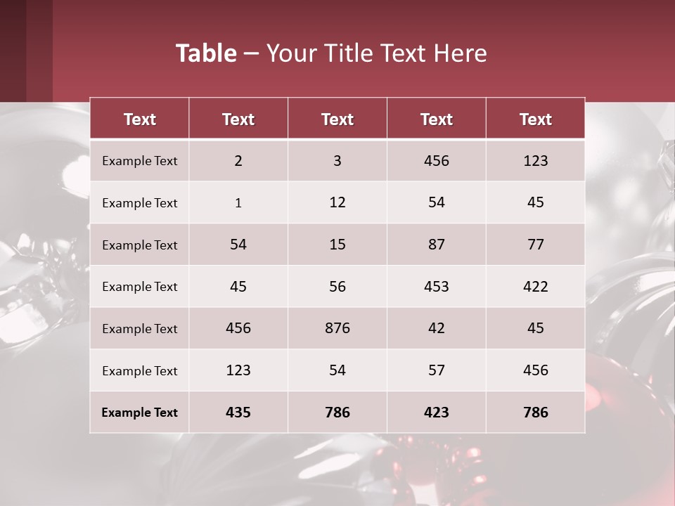 A Bunch Of Shiny Silver And Red Ornaments PowerPoint Template