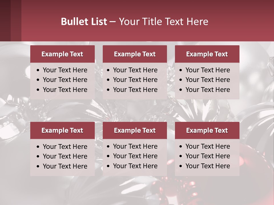 A Bunch Of Shiny Silver And Red Ornaments PowerPoint Template