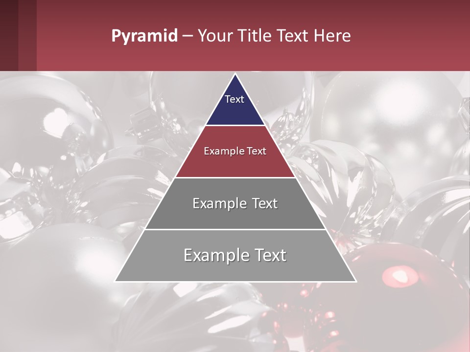 A Bunch Of Shiny Silver And Red Ornaments PowerPoint Template