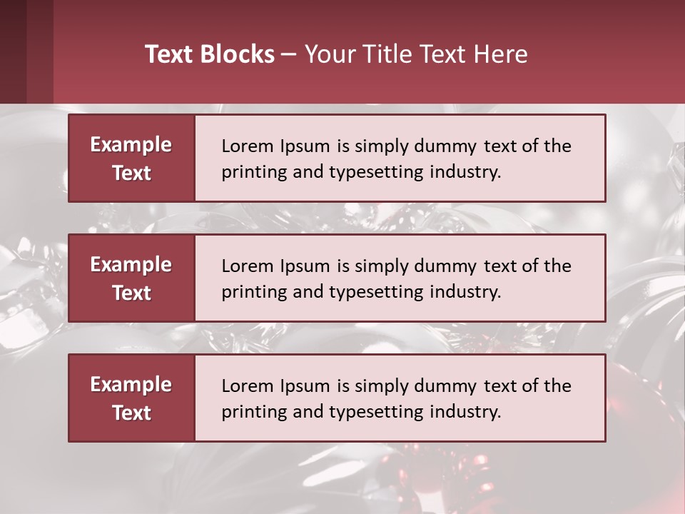 A Bunch Of Shiny Silver And Red Ornaments PowerPoint Template