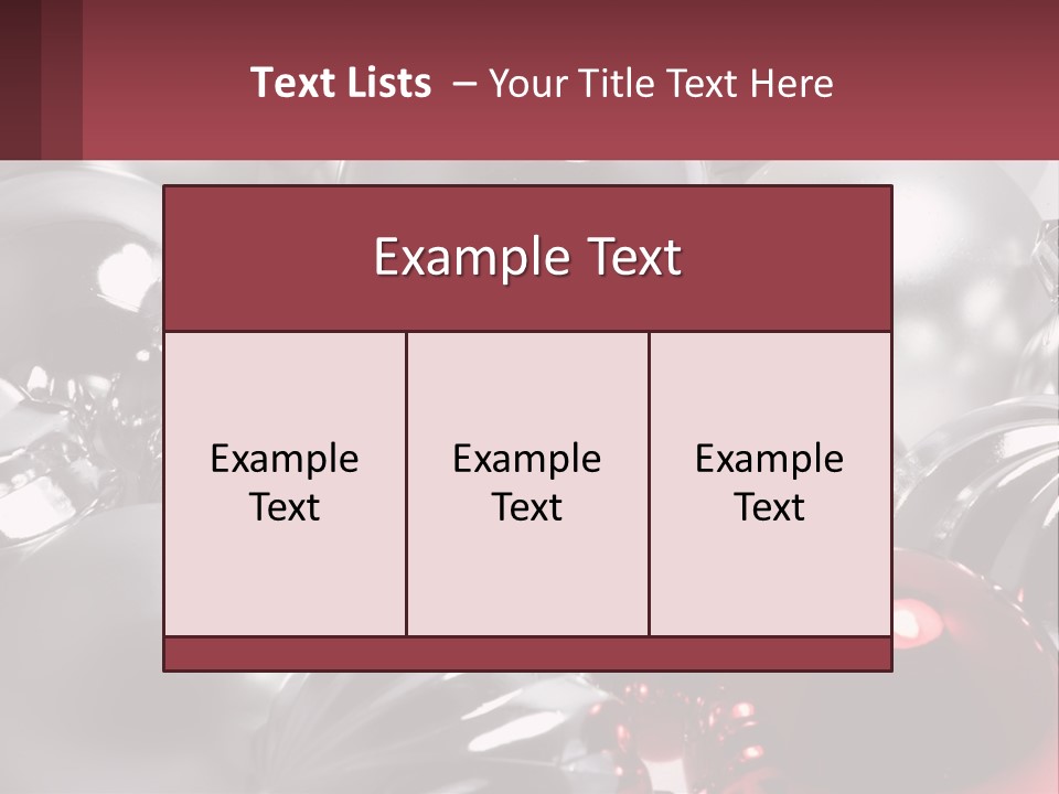 A Bunch Of Shiny Silver And Red Ornaments PowerPoint Template