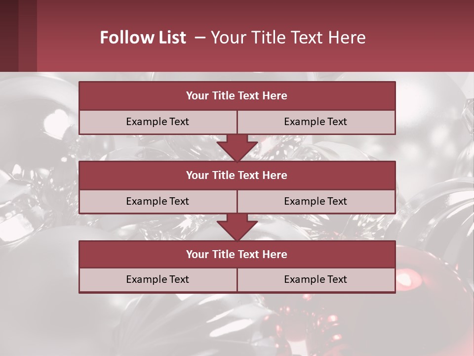 A Bunch Of Shiny Silver And Red Ornaments PowerPoint Template