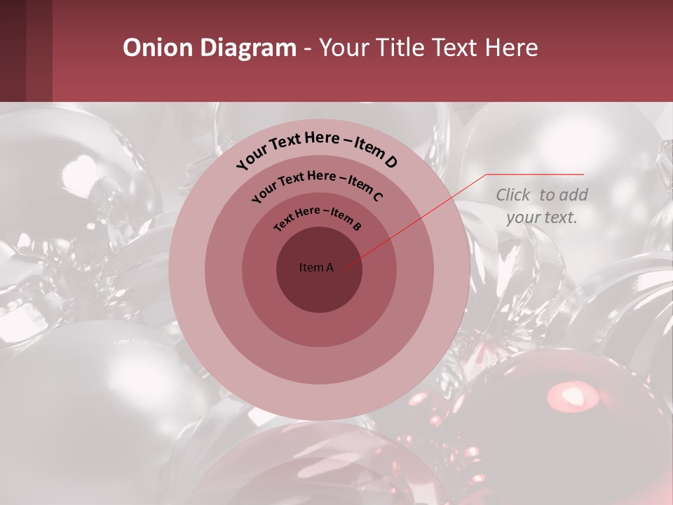 A Bunch Of Shiny Silver And Red Ornaments PowerPoint Template