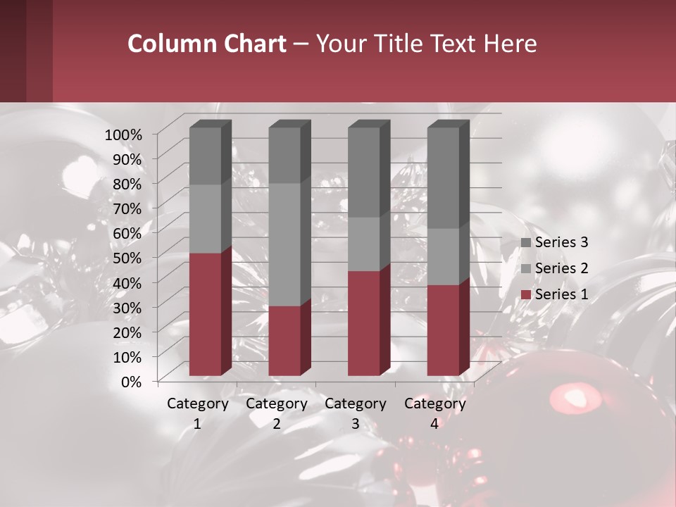 A Bunch Of Shiny Silver And Red Ornaments PowerPoint Template