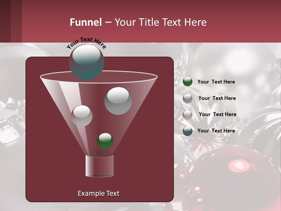 A Bunch Of Shiny Silver And Red Ornaments PowerPoint Template