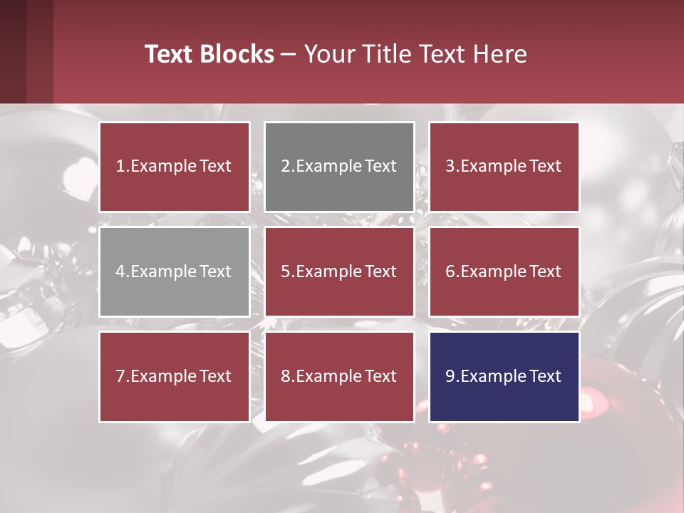 A Bunch Of Shiny Silver And Red Ornaments PowerPoint Template