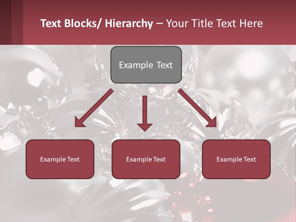 A Bunch Of Shiny Silver And Red Ornaments PowerPoint Template