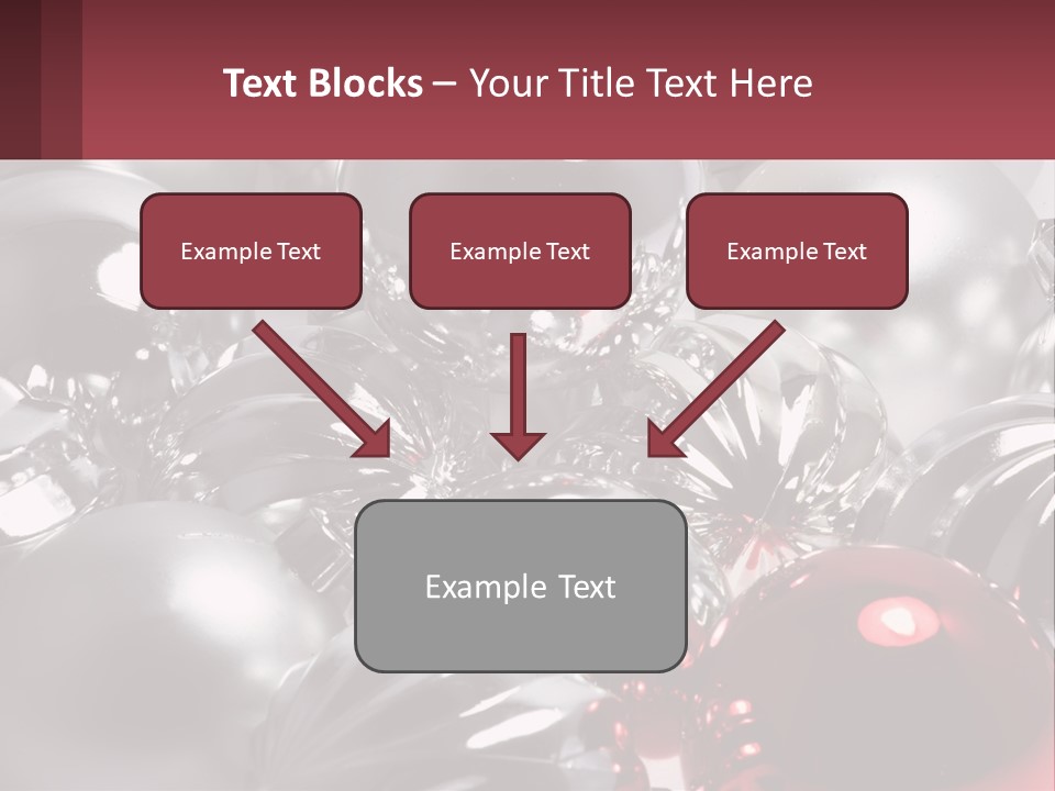 A Bunch Of Shiny Silver And Red Ornaments PowerPoint Template