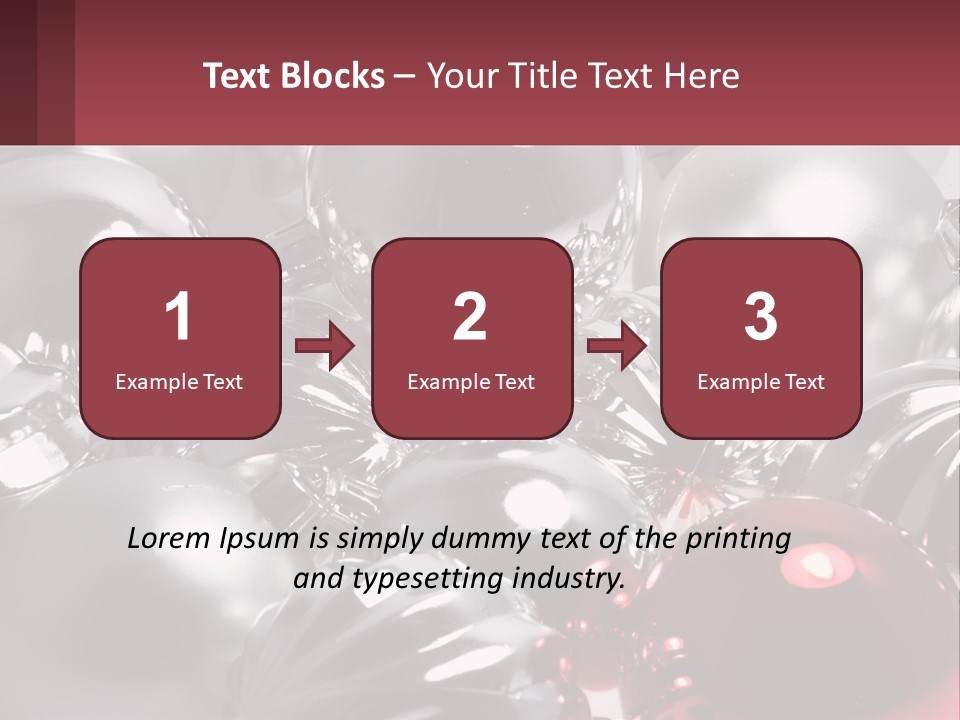A Bunch Of Shiny Silver And Red Ornaments PowerPoint Template