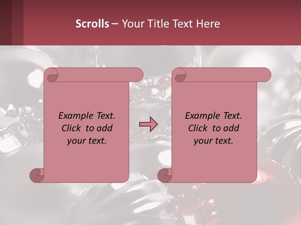 A Bunch Of Shiny Silver And Red Ornaments PowerPoint Template