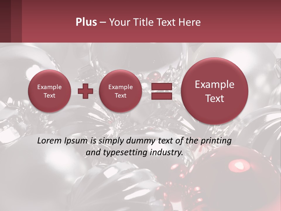 A Bunch Of Shiny Silver And Red Ornaments PowerPoint Template