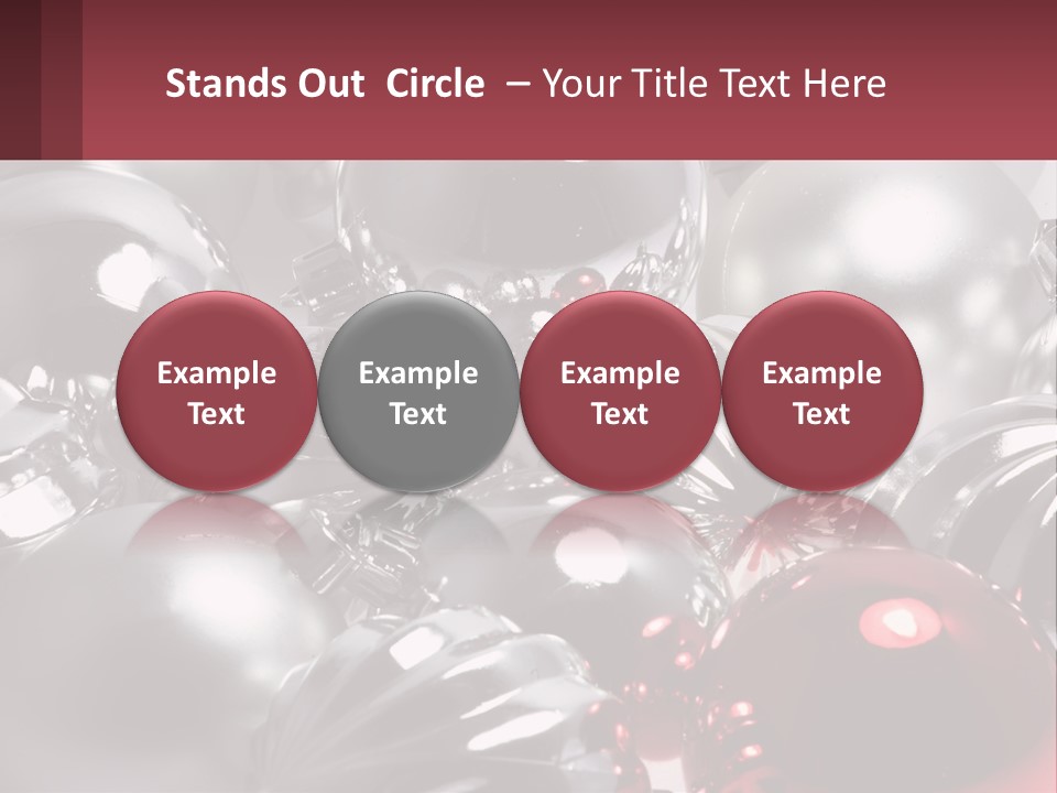 A Bunch Of Shiny Silver And Red Ornaments PowerPoint Template