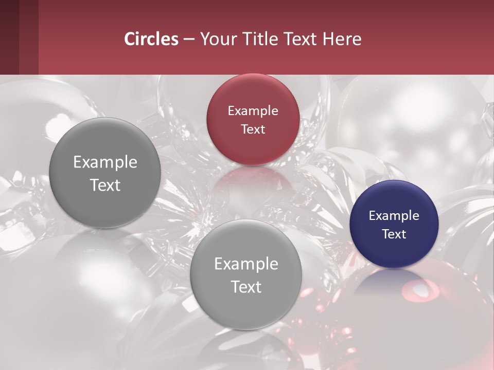 A Bunch Of Shiny Silver And Red Ornaments PowerPoint Template