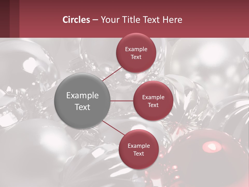 A Bunch Of Shiny Silver And Red Ornaments PowerPoint Template