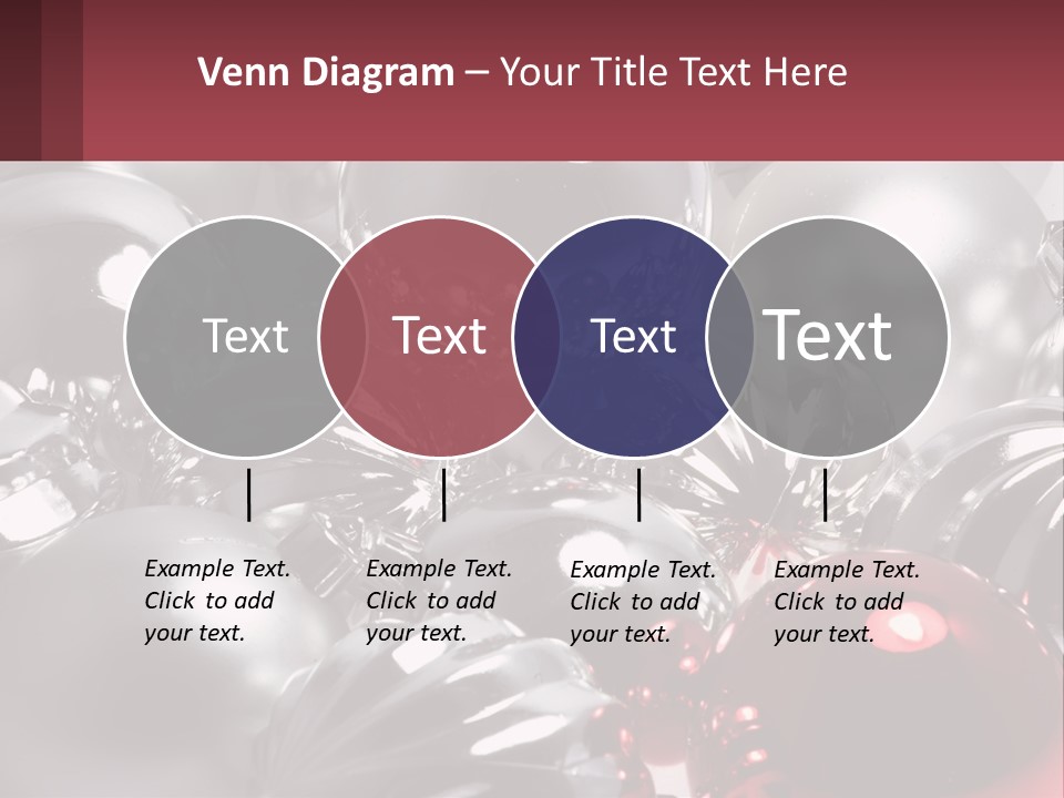A Bunch Of Shiny Silver And Red Ornaments PowerPoint Template