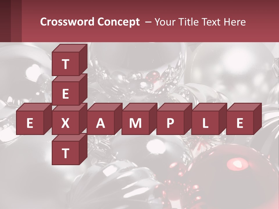 A Bunch Of Shiny Silver And Red Ornaments PowerPoint Template