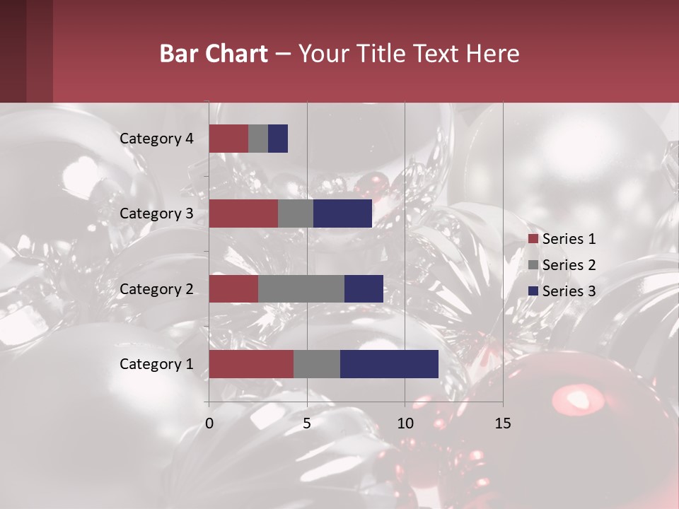 A Bunch Of Shiny Silver And Red Ornaments PowerPoint Template