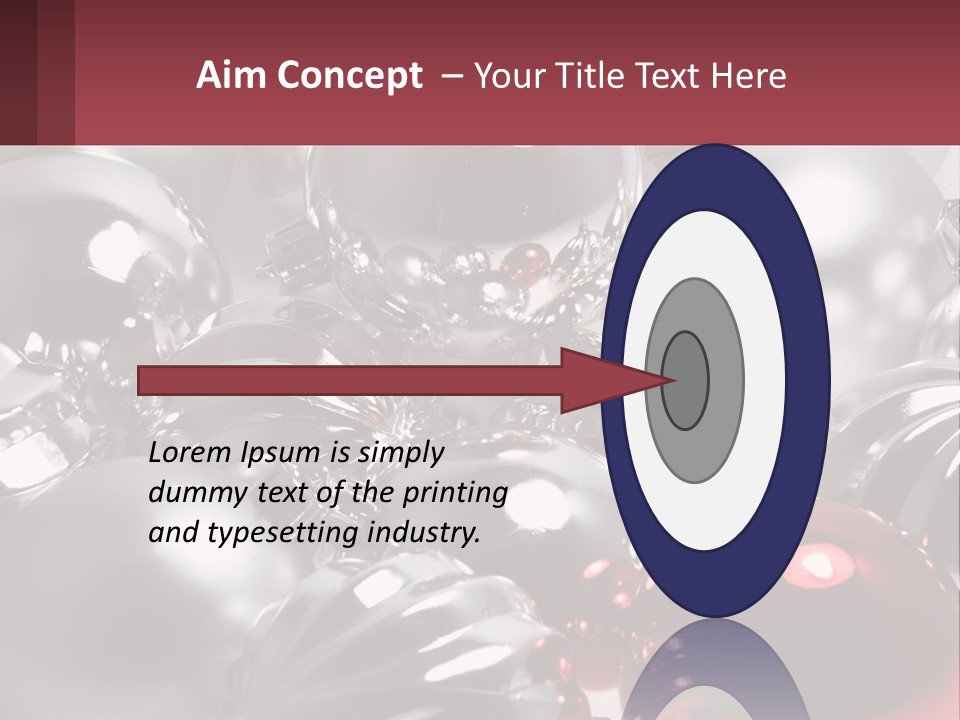 A Bunch Of Shiny Silver And Red Ornaments PowerPoint Template