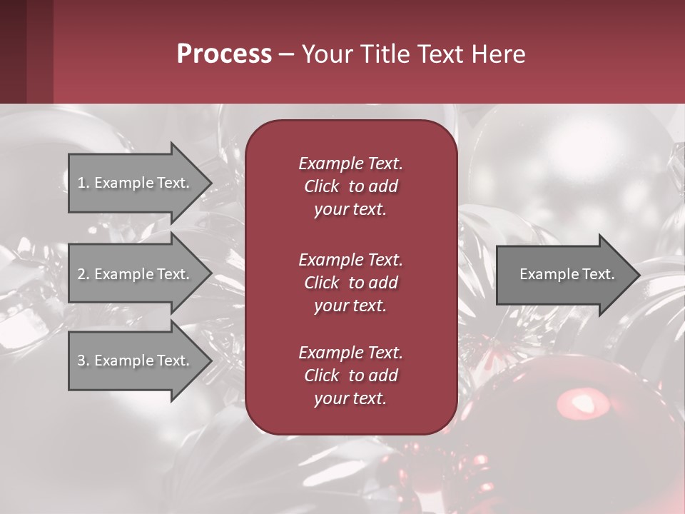 A Bunch Of Shiny Silver And Red Ornaments PowerPoint Template