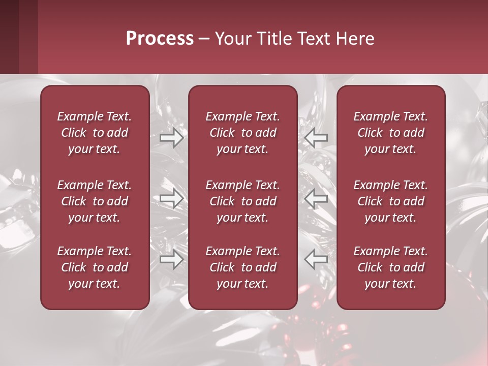 A Bunch Of Shiny Silver And Red Ornaments PowerPoint Template