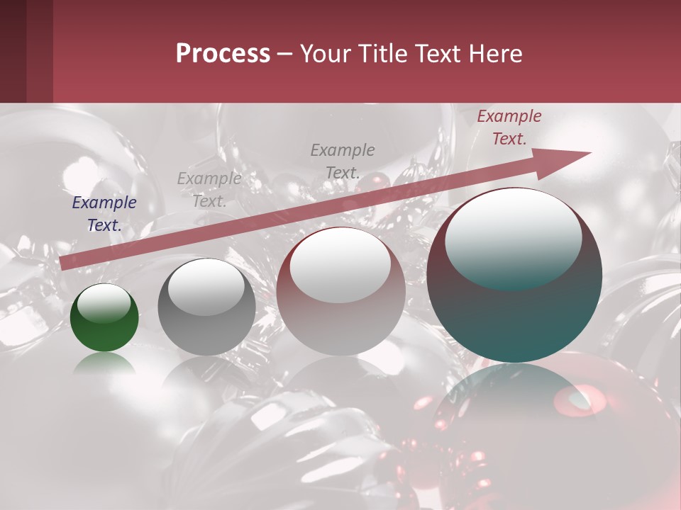 A Bunch Of Shiny Silver And Red Ornaments PowerPoint Template