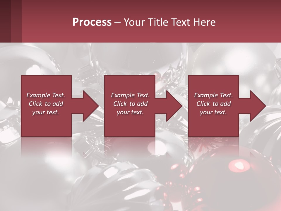 A Bunch Of Shiny Silver And Red Ornaments PowerPoint Template