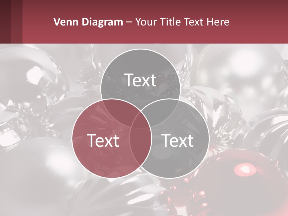 A Bunch Of Shiny Silver And Red Ornaments PowerPoint Template