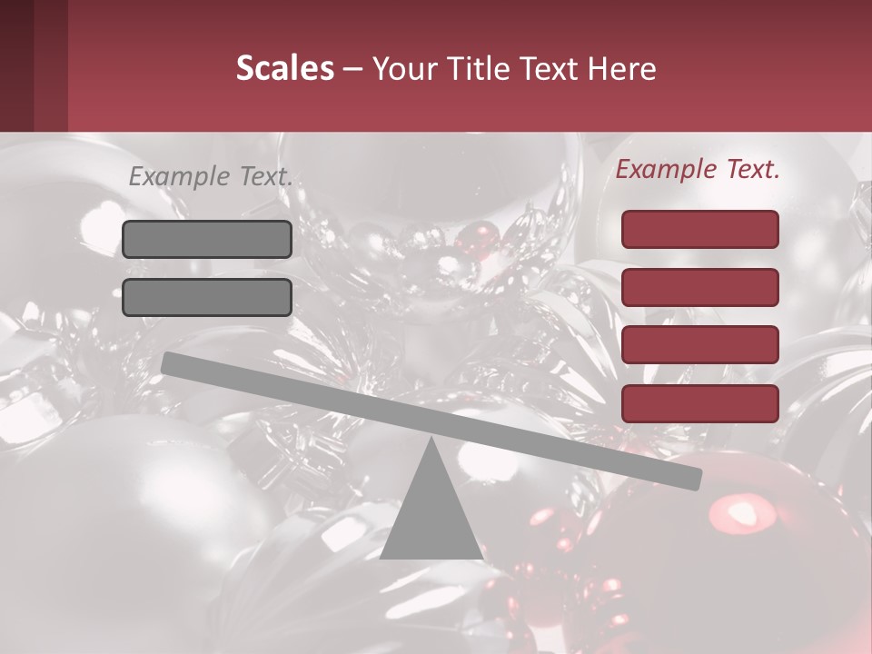 A Bunch Of Shiny Silver And Red Ornaments PowerPoint Template
