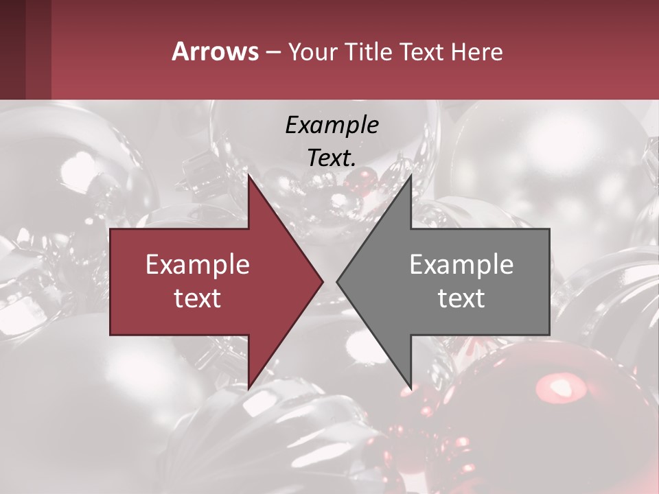 A Bunch Of Shiny Silver And Red Ornaments PowerPoint Template