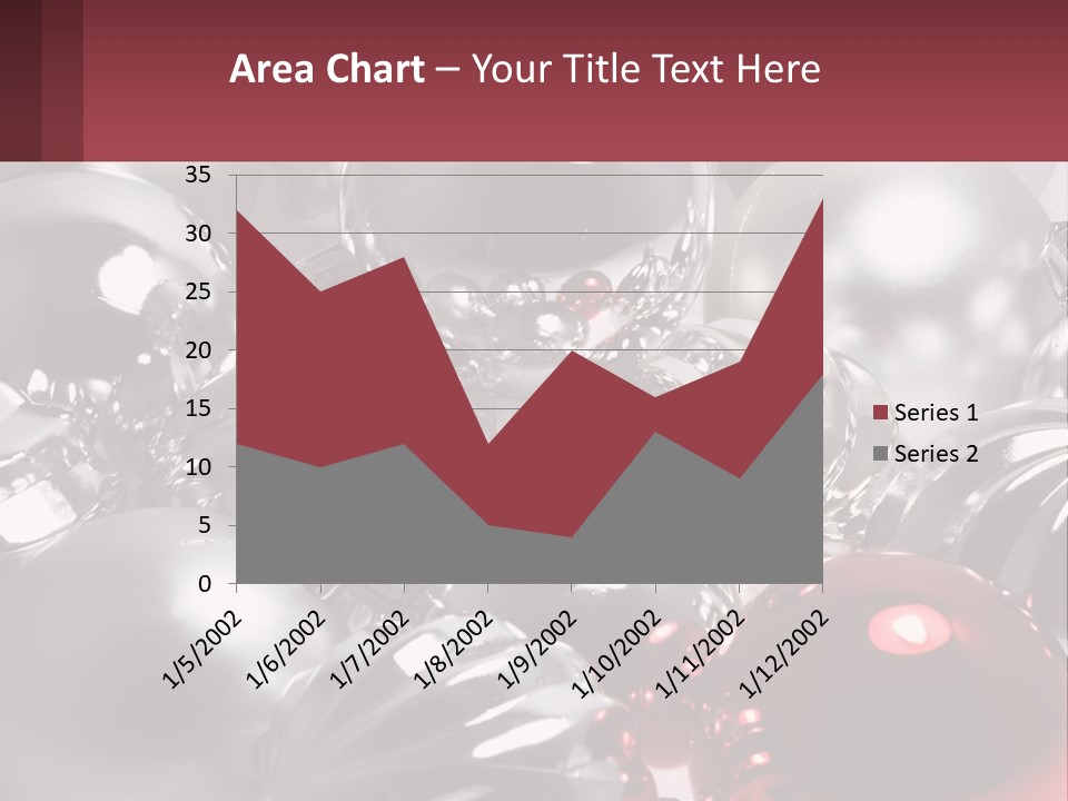 A Bunch Of Shiny Silver And Red Ornaments PowerPoint Template