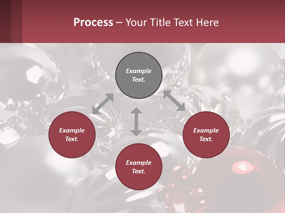 A Bunch Of Shiny Silver And Red Ornaments PowerPoint Template