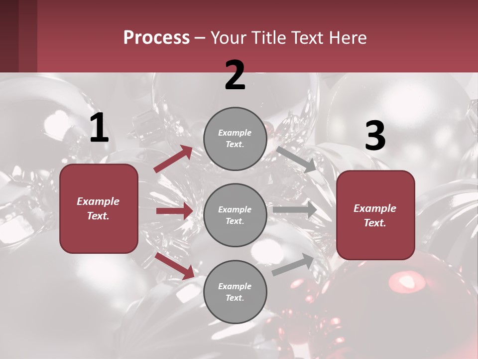 A Bunch Of Shiny Silver And Red Ornaments PowerPoint Template