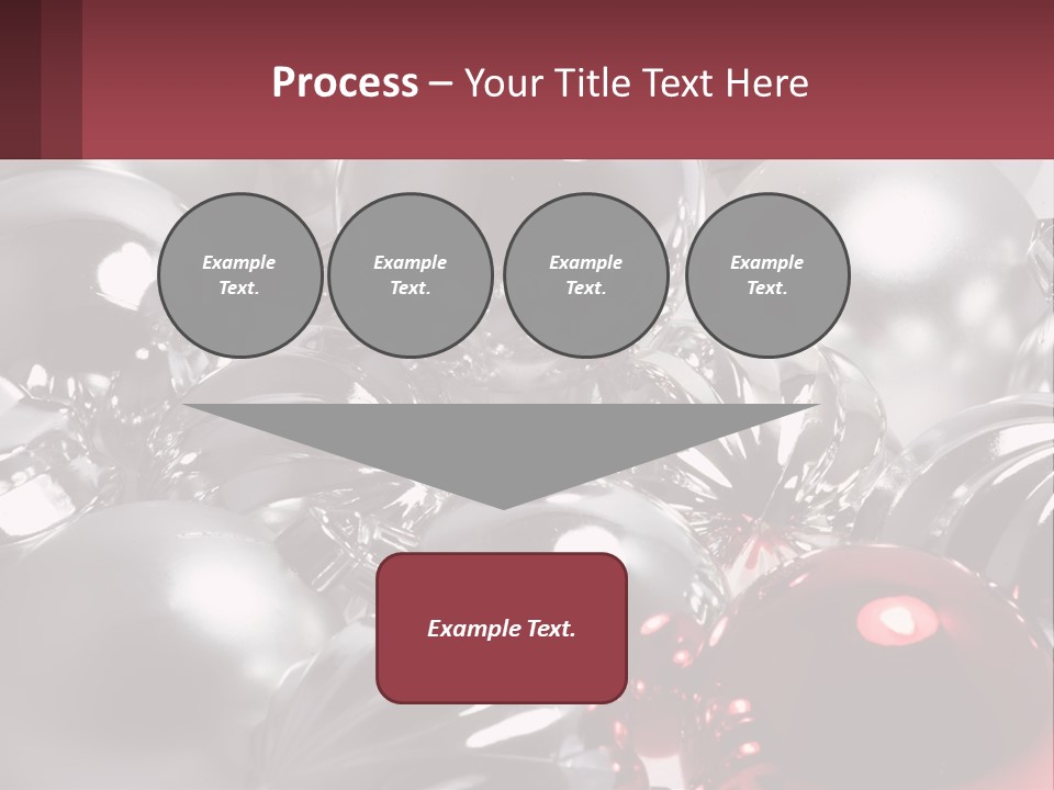 A Bunch Of Shiny Silver And Red Ornaments PowerPoint Template
