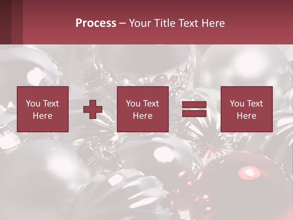 A Bunch Of Shiny Silver And Red Ornaments PowerPoint Template