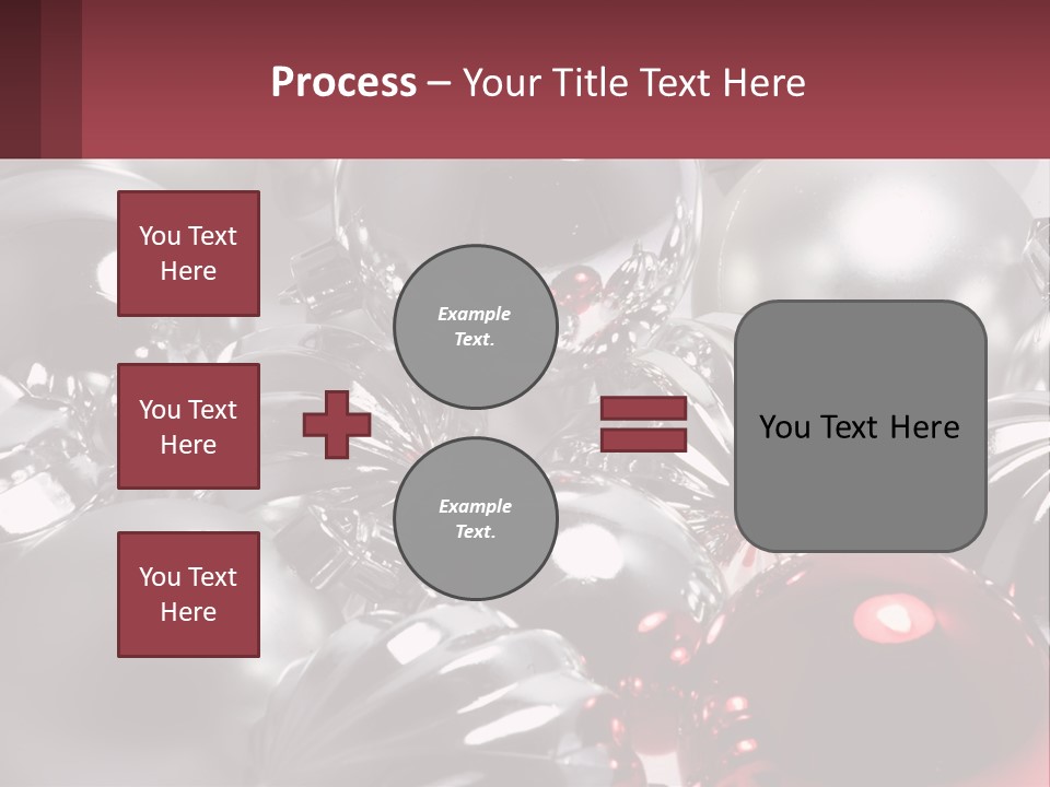 A Bunch Of Shiny Silver And Red Ornaments PowerPoint Template