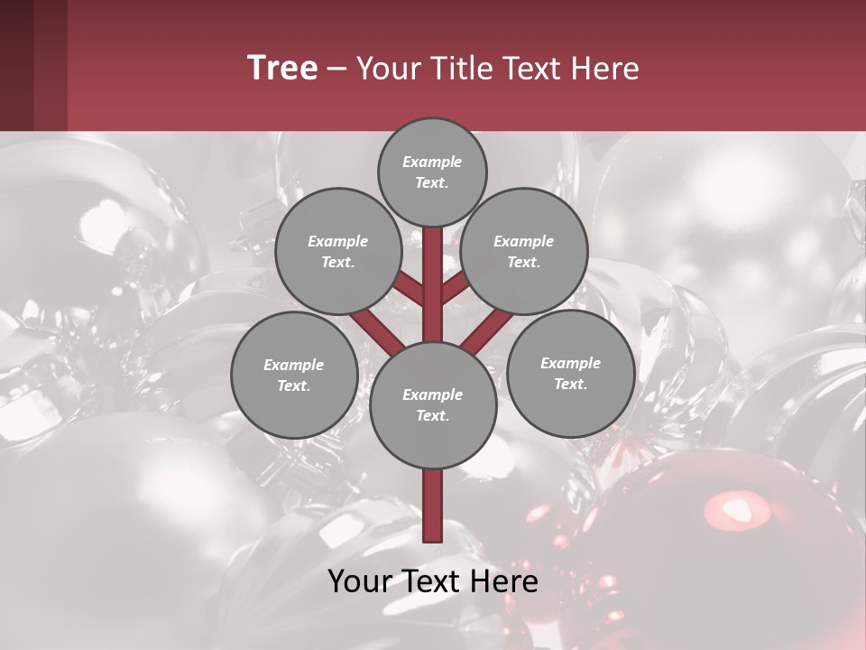 A Bunch Of Shiny Silver And Red Ornaments PowerPoint Template