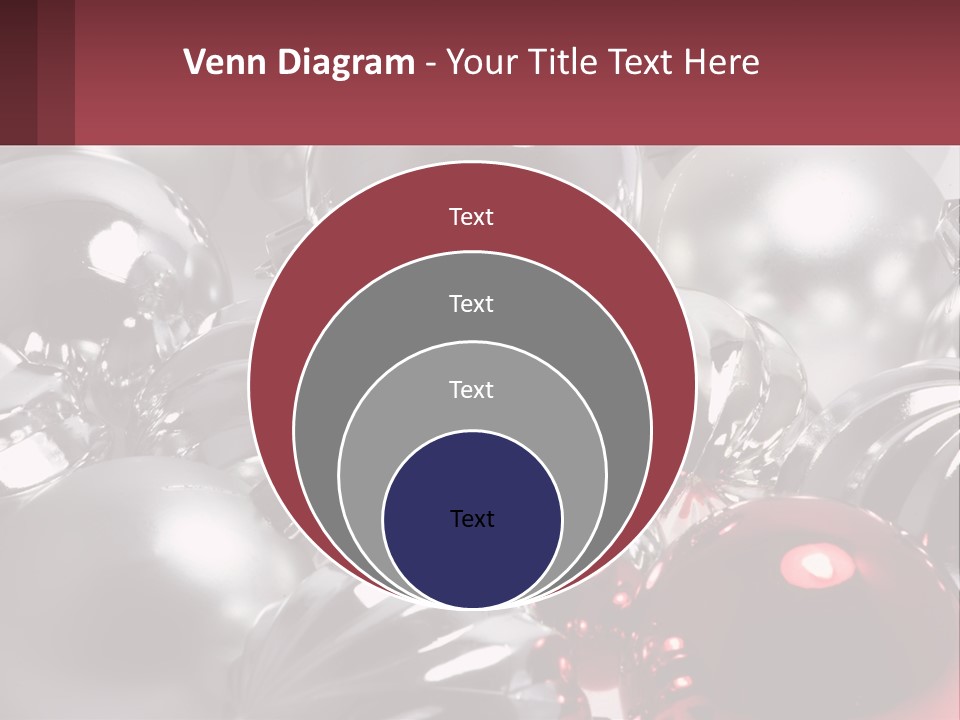 A Bunch Of Shiny Silver And Red Ornaments PowerPoint Template