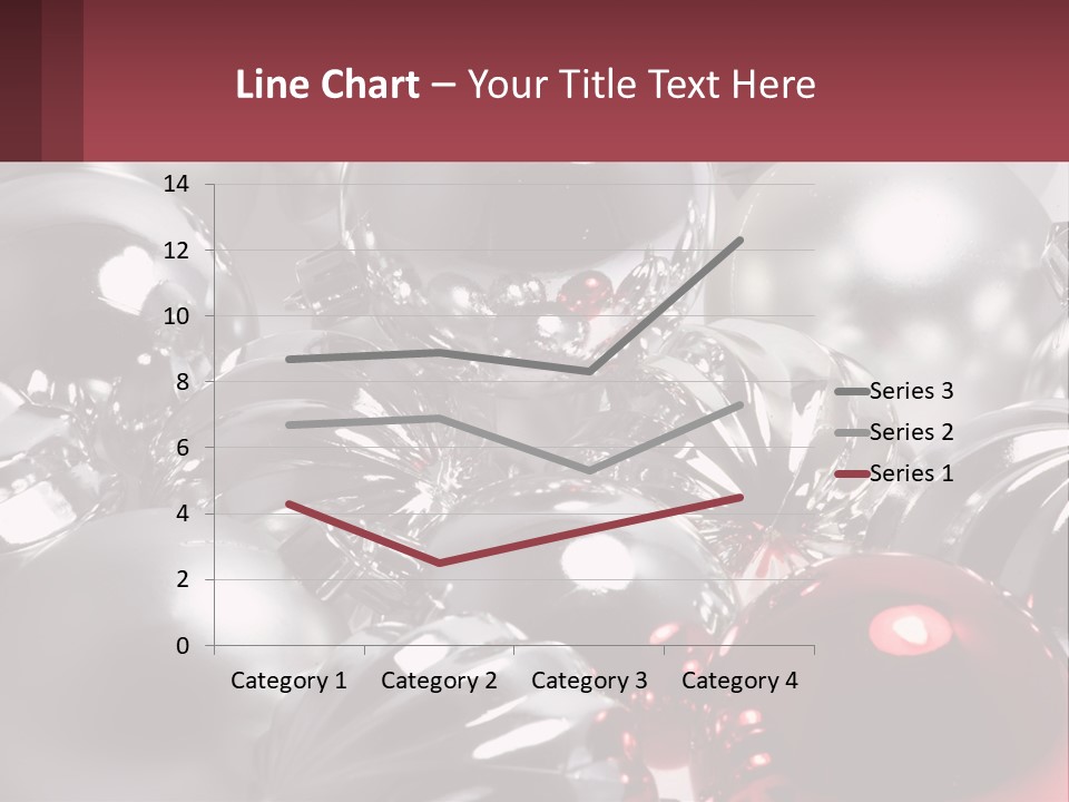 A Bunch Of Shiny Silver And Red Ornaments PowerPoint Template