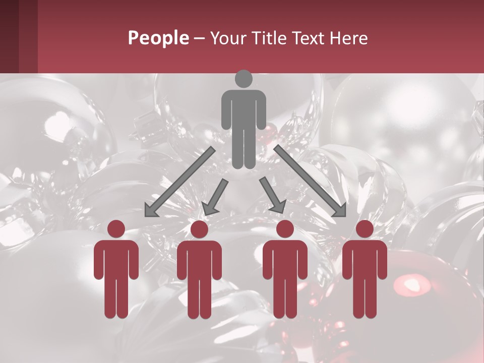 A Bunch Of Shiny Silver And Red Ornaments PowerPoint Template