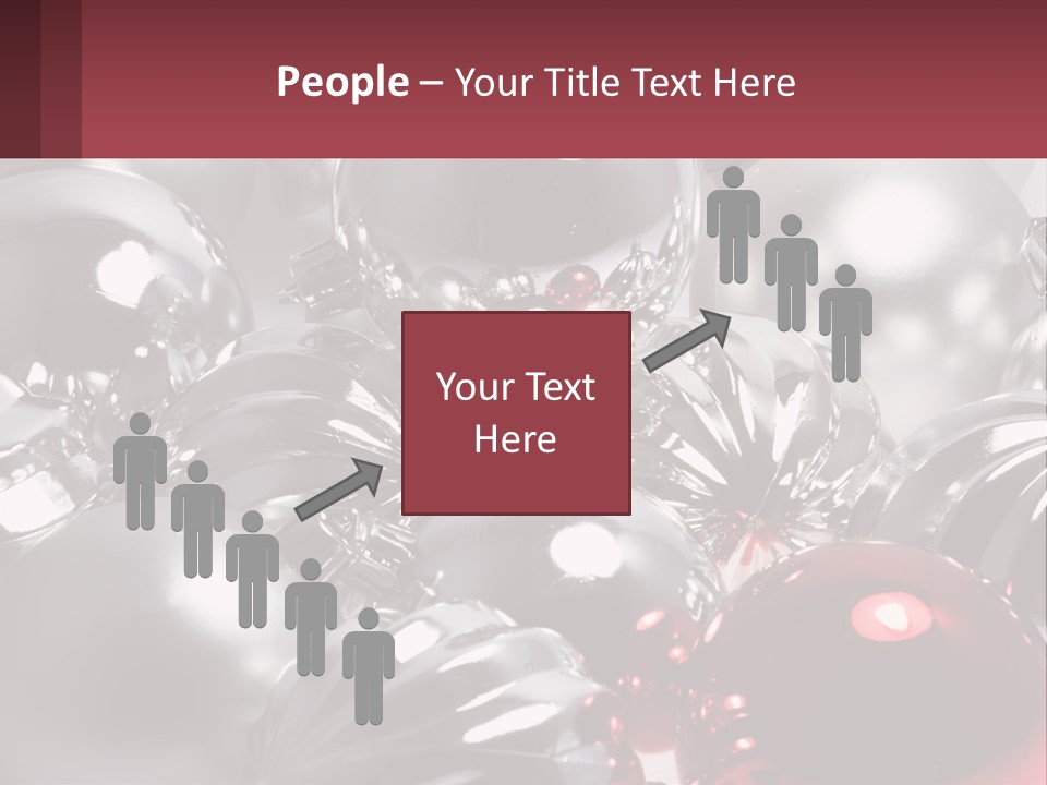 A Bunch Of Shiny Silver And Red Ornaments PowerPoint Template
